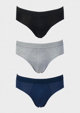 gsecret - Ανδρικό slip all cotton εξωτερικό λάστιχο.Συσκευασία 3pack. MULTI COLOUR